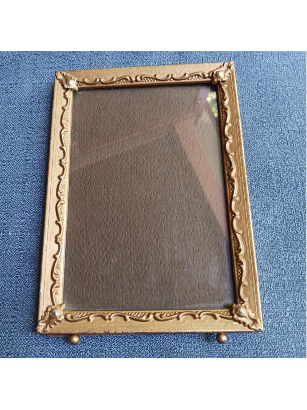 Art Deco Style 5x7 Easel Picture Frame Gold Paint